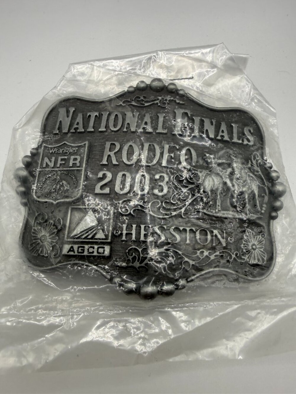 Vintage 2003 Hesston National Finals Rodeo Belt Buckle